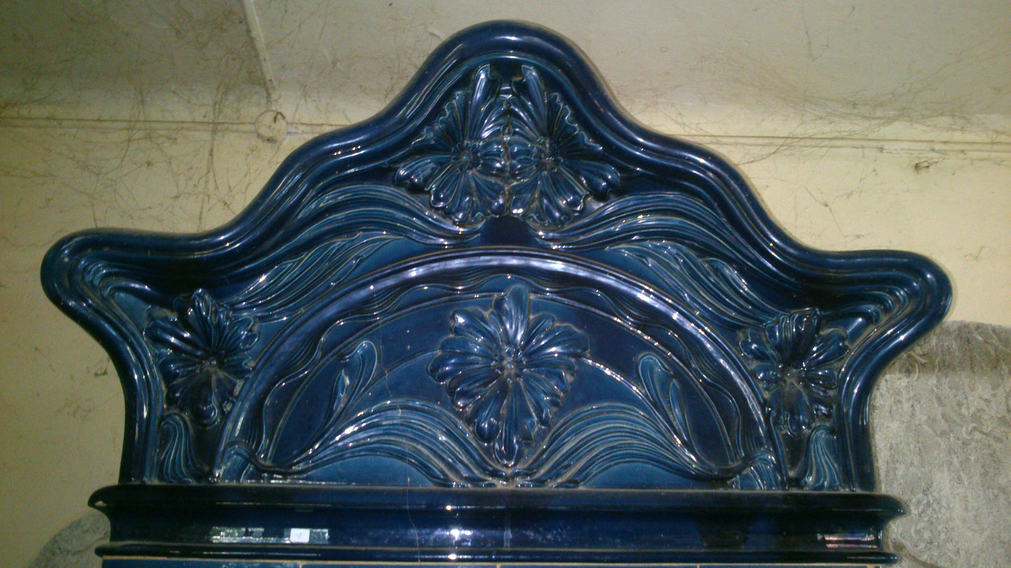 Meissener Kachelofen im Jugendstil - antike-tueren-baustoffe