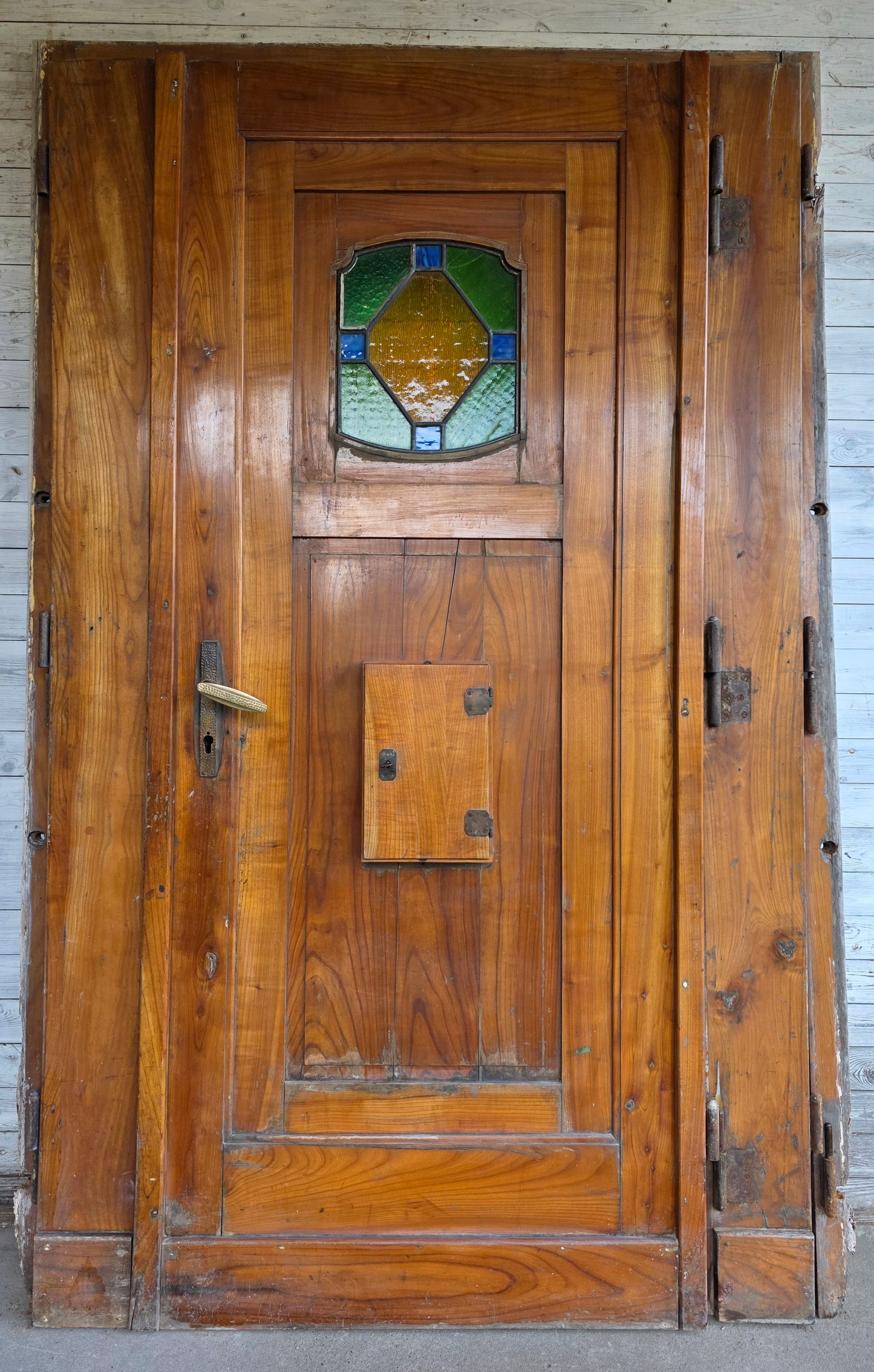 3-Flgl. Haustür in massiv Kirsche / 1920iger - HD2/176