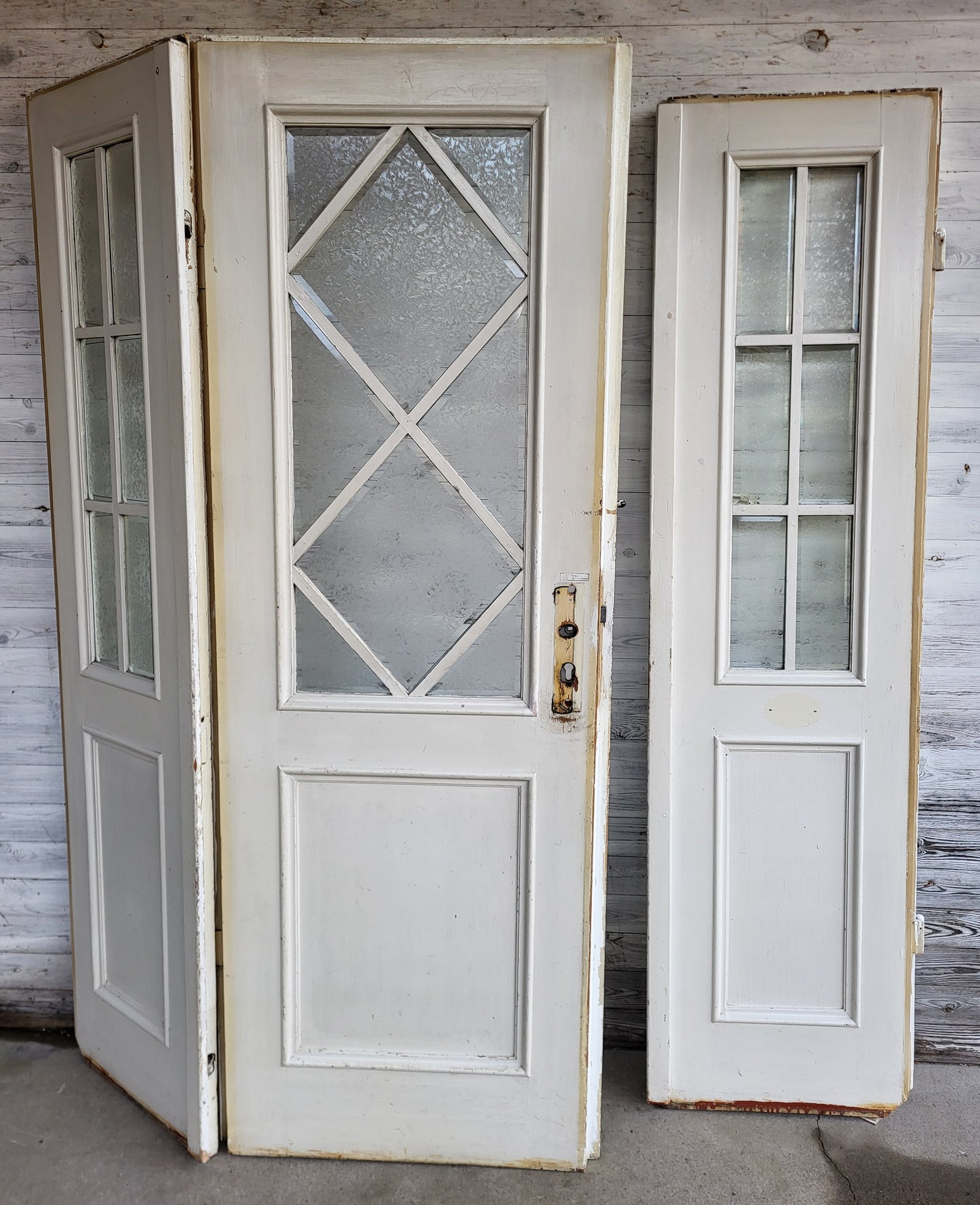 3- Flügelige Eingangstür mit Eisblumenglas um 1924 - IDG/27