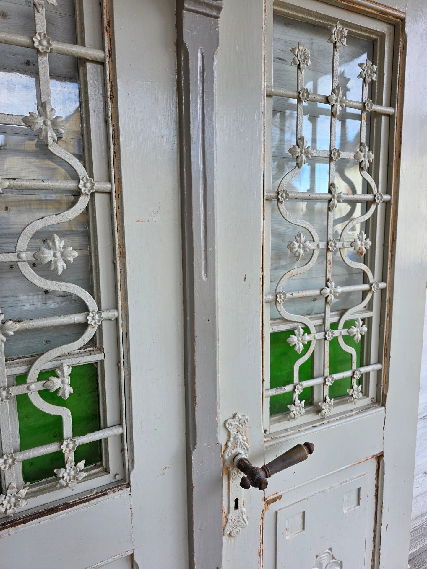 Haustüranlage - Weichholz um 1910 -  HD1/128 (Kopie) - antike-tueren-baustoffe