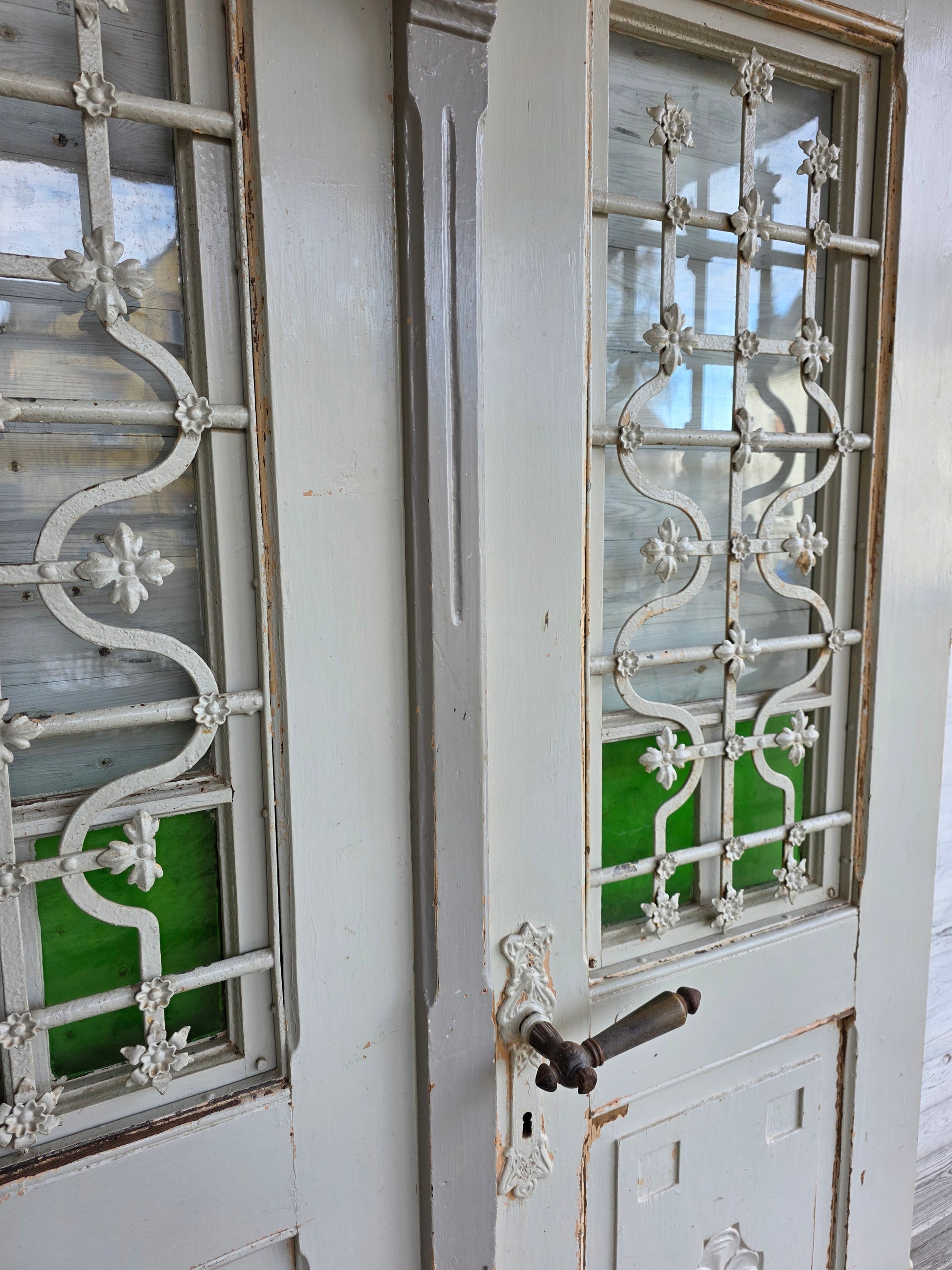 Haustüranlage - Weichholz um 1910 -  HD1/128 (Kopie) - antike-tueren-baustoffe