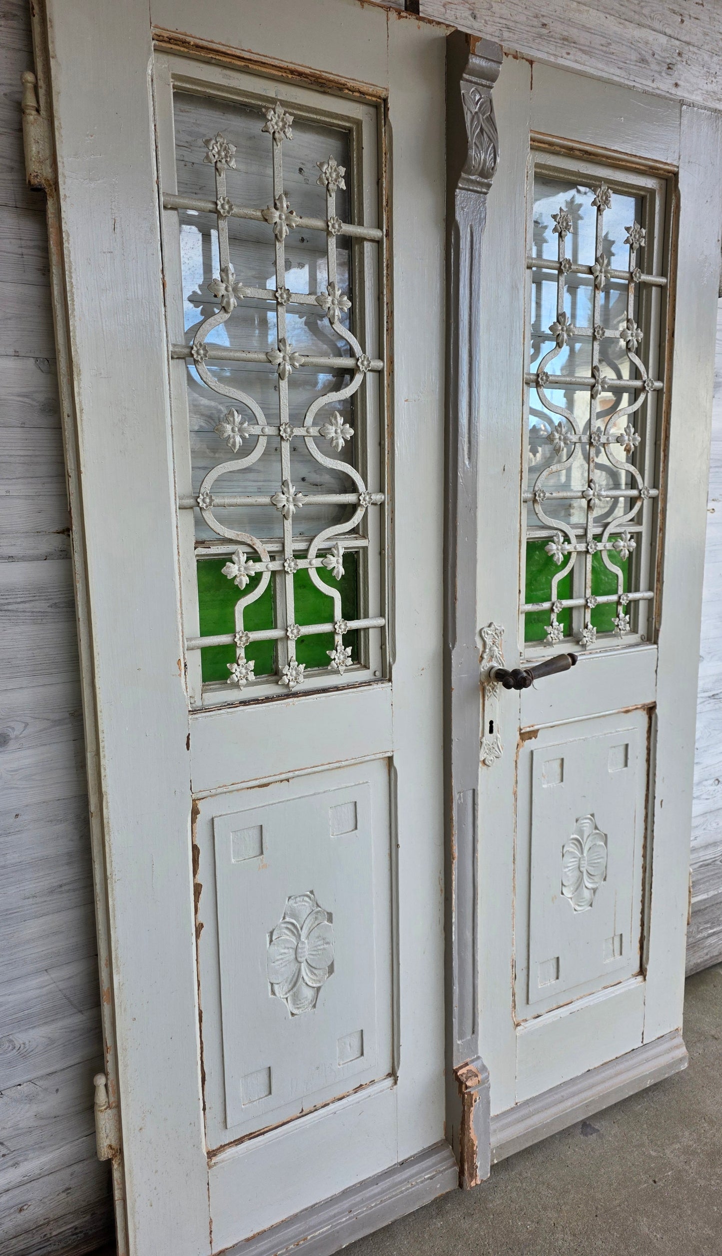 Haustüranlage - Weichholz um 1910 -  HD1/128 (Kopie) - antike-tueren-baustoffe