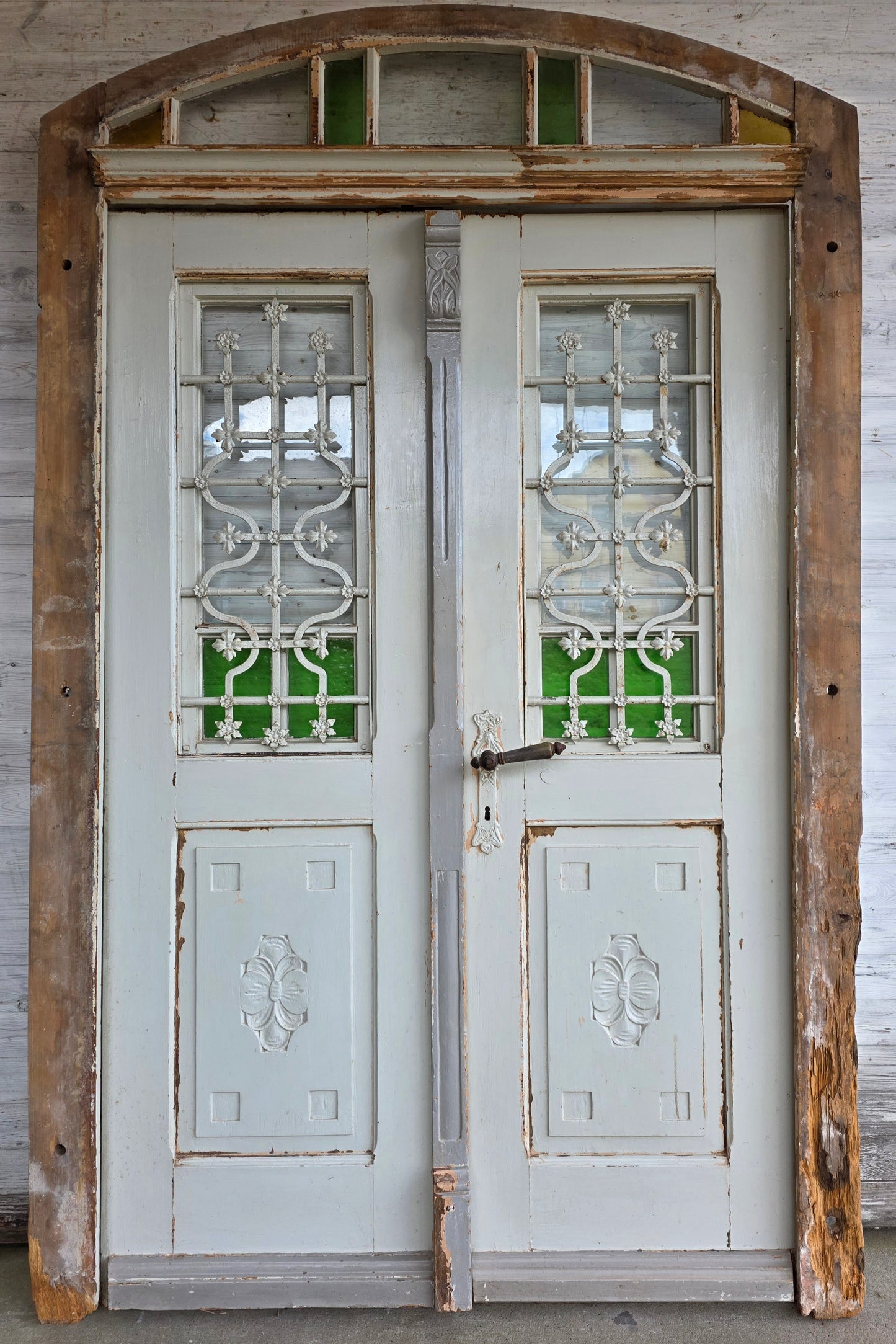 Haustüranlage - Weichholz um 1910 -  HD1/128 (Kopie) - antike-tueren-baustoffe