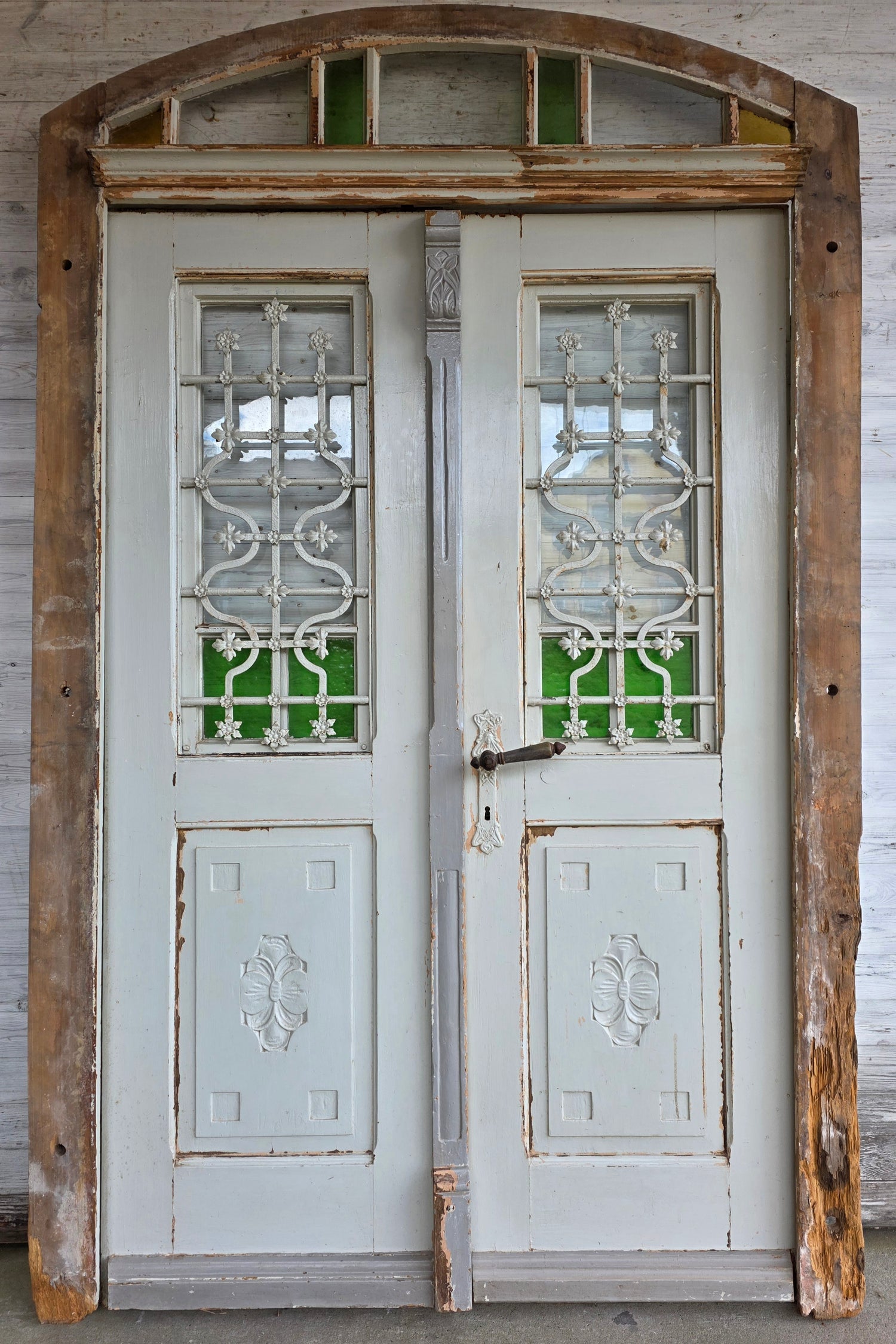 Haustüranlage - Weichholz um 1910 -  HD1/128 (Kopie) - antike-tueren-baustoffe