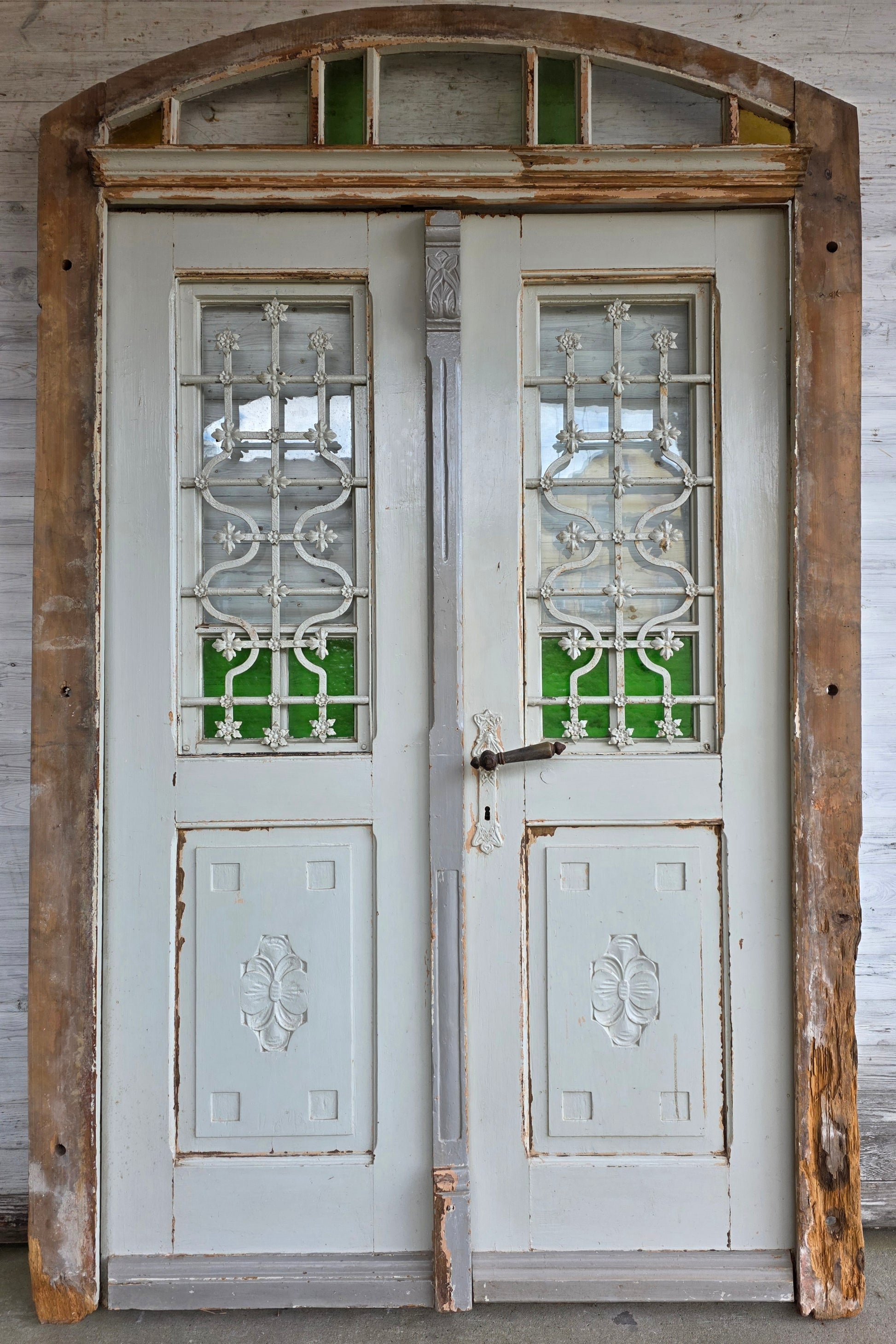 Haustüranlage - Weichholz um 1910 -  HD1/128 (Kopie) - antike-tueren-baustoffe