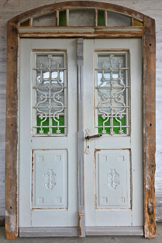 Haustüranlage - Weichholz um 1910 -  HD1/128 (Kopie) - antike-tueren-baustoffe