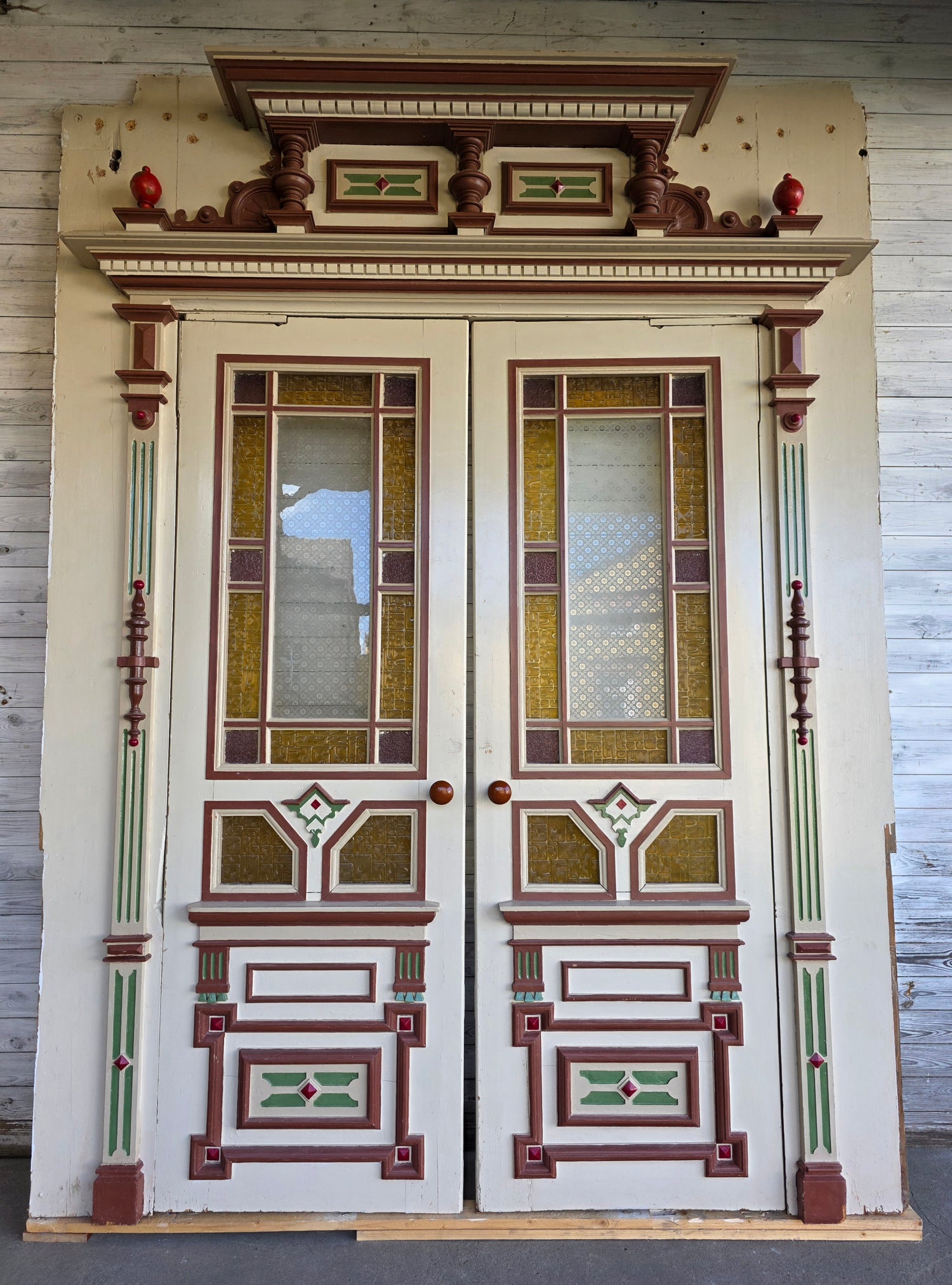 Besondere Pendeltüranlage um 1880 - IP/34 - antike-tueren-baustoffe