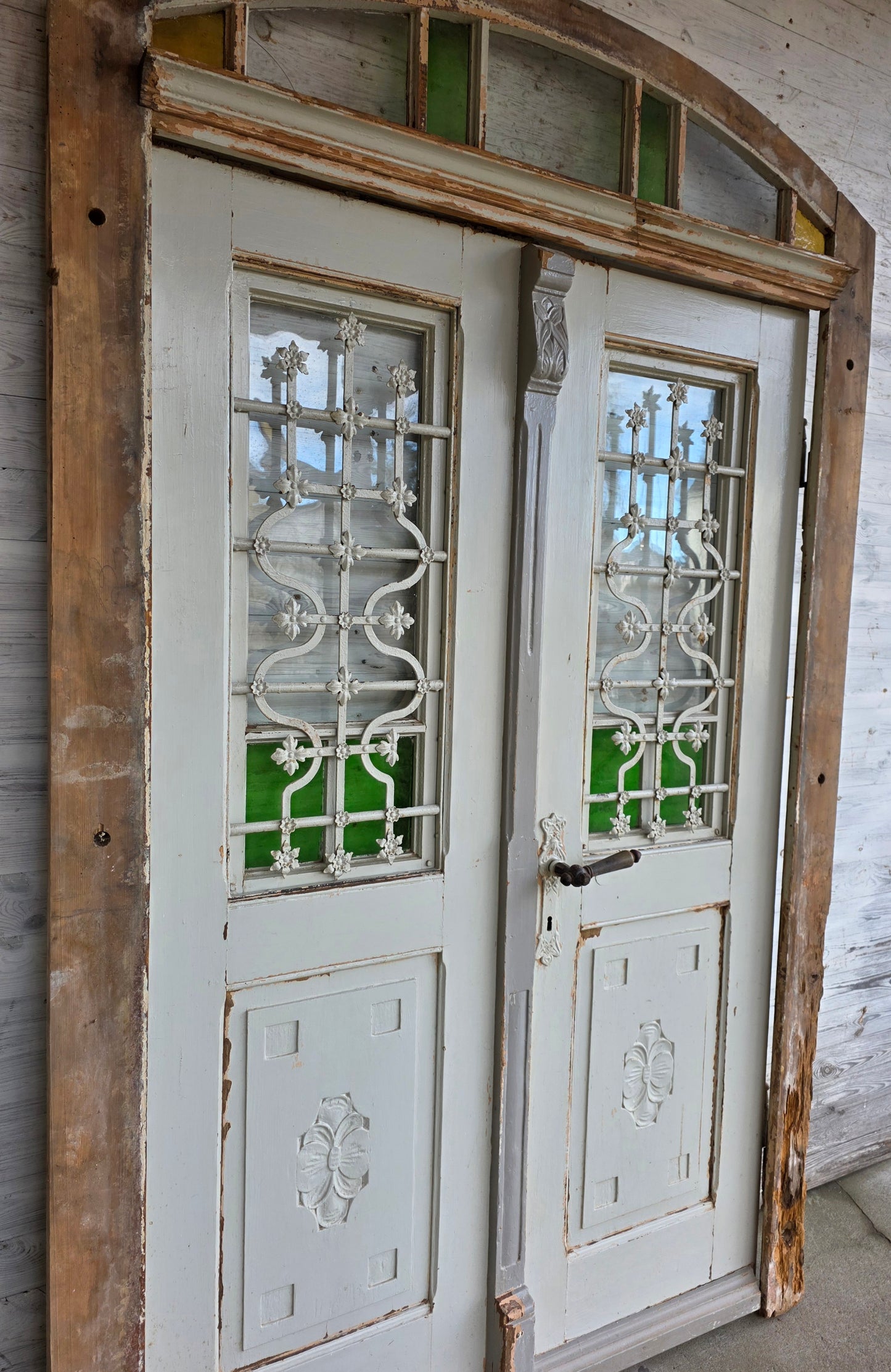 Haustüranlage - Weichholz um 1910 -  HD1/128 (Kopie) - antike-tueren-baustoffe