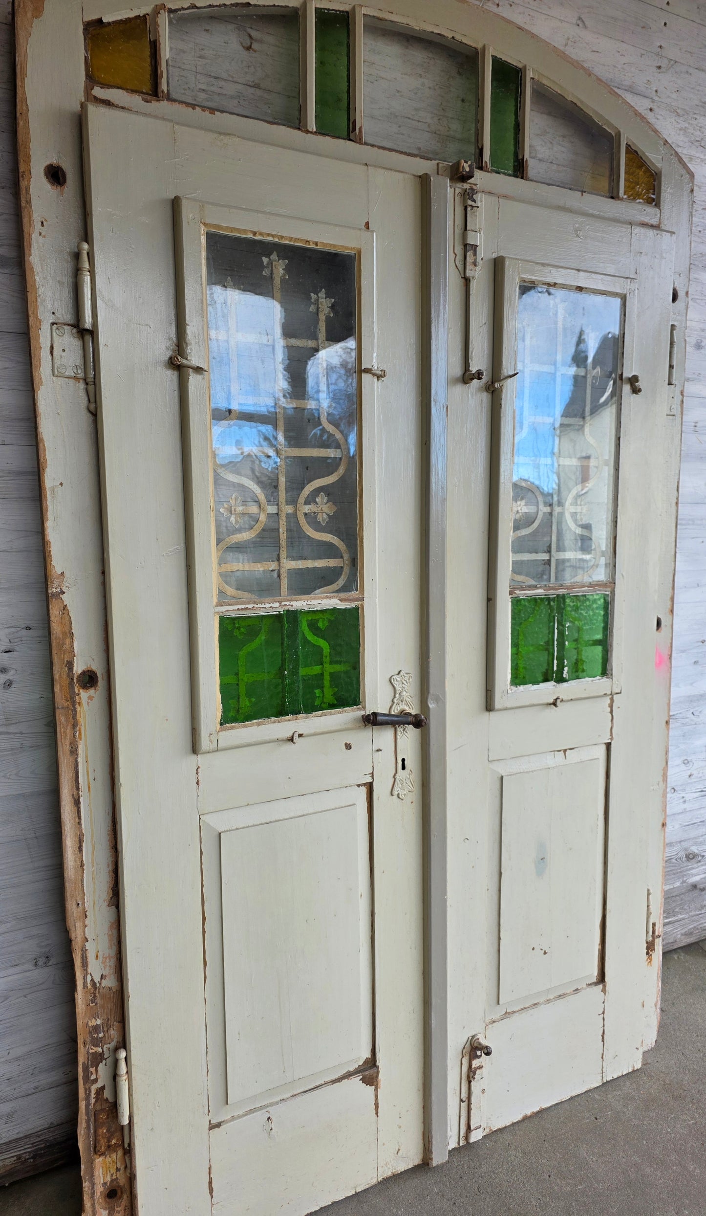 Haustüranlage - Weichholz um 1910 -  HD1/128 (Kopie) - antike-tueren-baustoffe