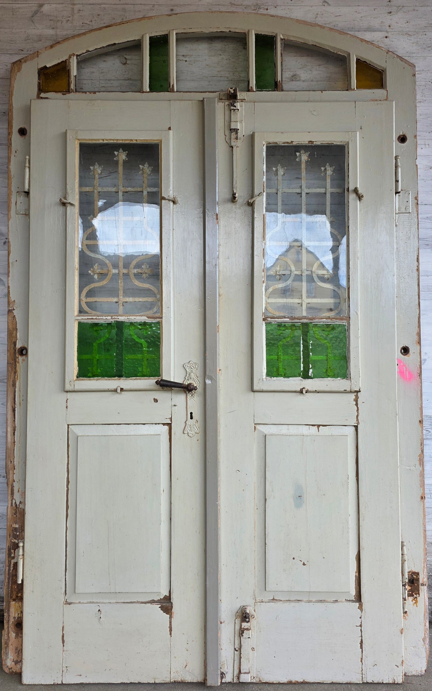 Haustüranlage - Weichholz um 1910 -  HD1/128 (Kopie) - antike-tueren-baustoffe